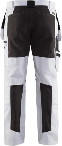 Blåkläder schilders werkbroek met stretch 19101000-1099 | wit zwart | maat c146 - 7330509622377