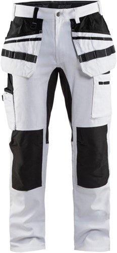 Blåkläder schilders werkbroek met stretch 19101000-1099 | wit zwart | maat c148 - 7330509622384