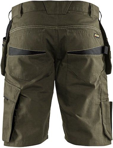 Blåkläder service short met spijkerzakken 14941330 | groen zwart | maat 58 - 7330509688588