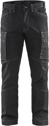 Blåkläder service werkbroek denim stretch 14591142 | zwart | maat 52 - 7330509486139