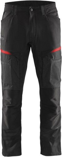 Load image into Gallery viewer, Blåkläder service werkbroek met stretch 14561845 | zwart rood | maat 56 - 7330509651537
