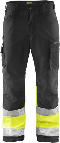 Blåkläder softshell werkbroek high-vis 15622517 | zwart high vis geel | maat 46 - 7330509586181