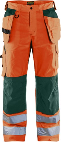 Blåkläder werkbroek high-vis met ventilatie 15651811 | high vis oranje groen | maat 58 - 7330509571668