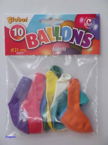 Globos ballonnen ã˜21cm diverse kleuren mix zak a 10 stuks