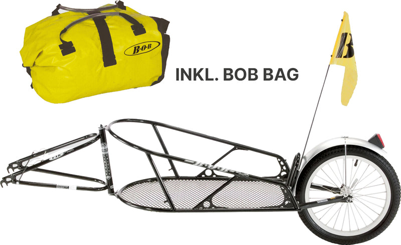Load image into Gallery viewer, Bob yak bicycle trailer black with bag
