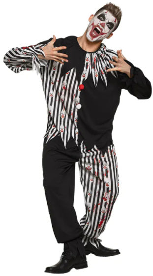 Load image into Gallery viewer, Boland Bloody clown kostuum unisex zwart wit maat 54 56 (XL)
