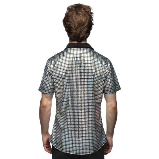 Load image into Gallery viewer, Boland Disco Diamond Shirt Heren Zilver maat L
