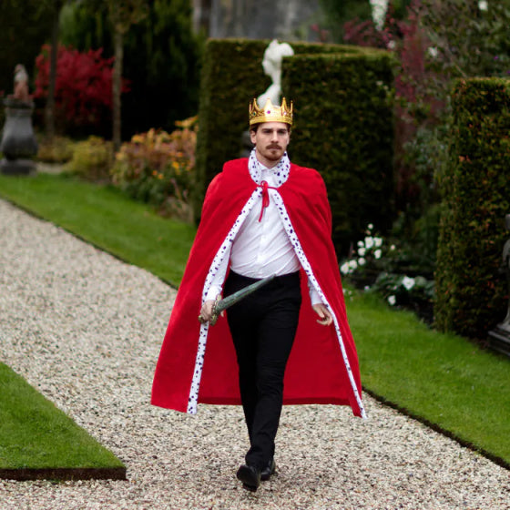 Load image into Gallery viewer, Boland Koningsmantel deluxe heren 130 cm rood
