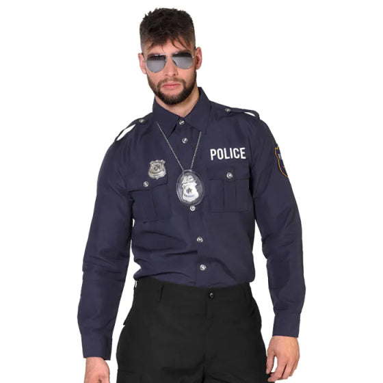 Load image into Gallery viewer, Boland Politieblouse Polyester Heren Donkerblauw maat 50-52
