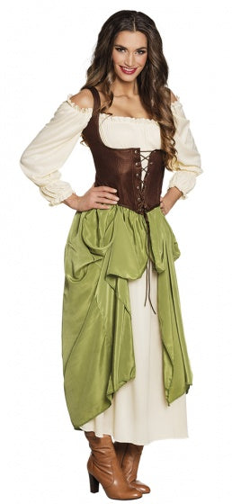 Load image into Gallery viewer, Boland Verkleedpak Village Wench Dames Groen Maat 40 42
