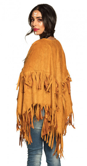 Load image into Gallery viewer, Boland Verkleedponcho Indiaan Dames Bruin One Size
