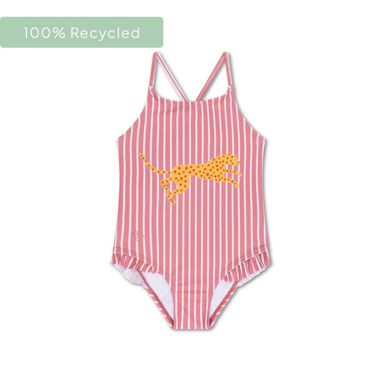 Boldlines | rood wit gestreept meisjes uv badpak