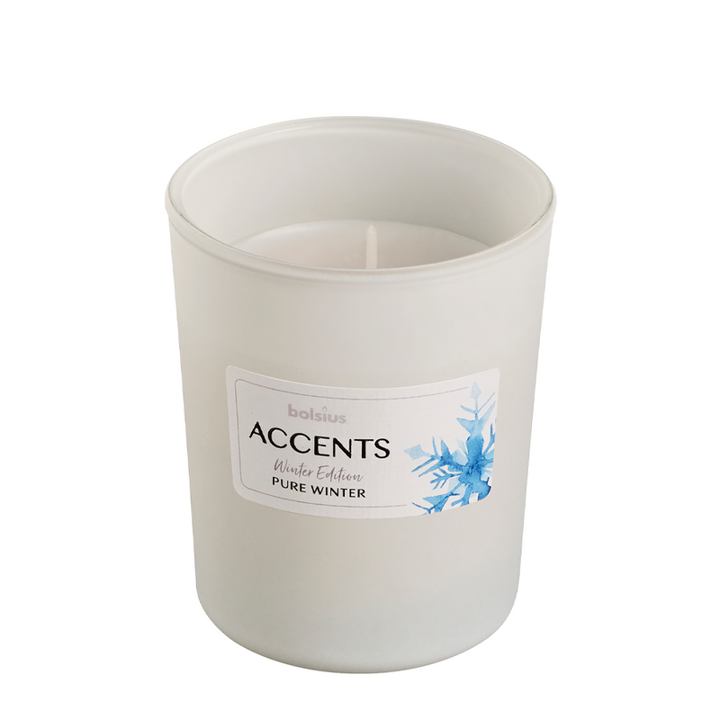 Afbeelding laden in galerijviewer, Bolsius geurglas accents pure winter 92 76mm
