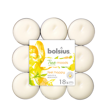 Bolsius geurtheelicht true moods feel happy 18 stuks