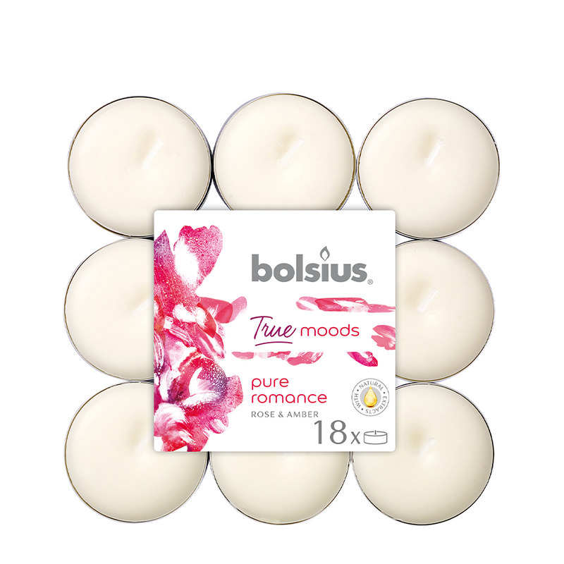 Load image into Gallery viewer, Bolsius true moods geurtheelicht pure romance rose and amber 18 stuks
