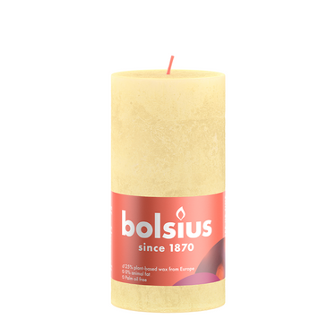 Bolsius stompkaars rustiek butter yellow 13 cm oslash; 7 cm