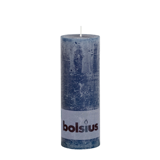 Bolsius rustieke stompkaars donkerblauw 190 68mm