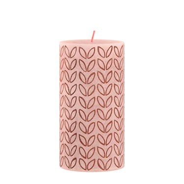 Bolsius stompkaars silhouette misty pink met print 130x68 mm