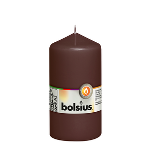 Abi bolsius stompkaars kastanjebruin 130 68mm