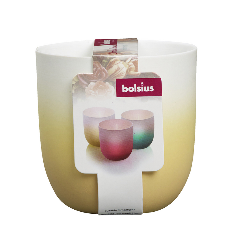 Afbeelding laden in galerijviewer, Bolsius theelichthouder keramiek caramel gold 75 70mm

