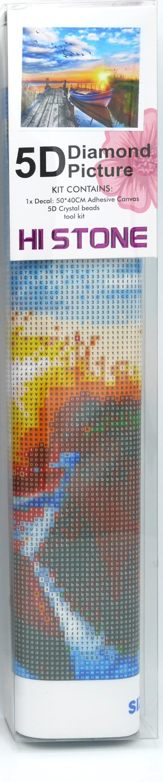 Jonotoys diamond painting - aanlegsteiger met bootje - 40x50 cm
