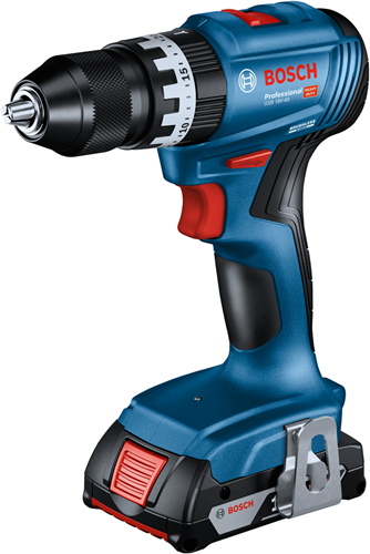 Bosch blauw gsb 18v-45 accu schroef- en klopboormachine | 2 x 2,0 ah accu + oplader | in l-case 06019k3302