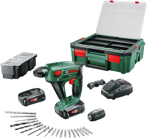 Afbeelding laden in galerijviewer, Bosch groen uneo maxx sbx - accu boorhamer | 18v | 2 x 1.5 ah accu + lader | in koffer - 060395230k
