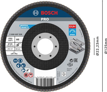 Bosch accessoires 1 lamellenschijf 125 x571, best for metal recht, 80 - 2608607328