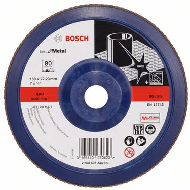 Bosch accessoires 1 lamellenschijf 180 x571, best for metal recht, kunststof, 80 - 2608607344