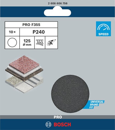 Bosch accessoires 10 schuurbladen 125 f355, best for coatings+composites , k240 - 2608606758