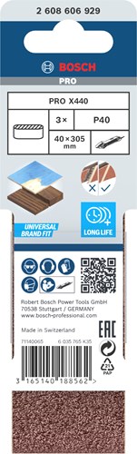 Bosch accessoires 3 banden 40x305 x440, best for wood+paint , k40 - 2608606929