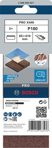 Load image into Gallery viewer, Bosch accessoires 3 banden 65x410 x440, best for wood+paint , k180 - 2608606021

