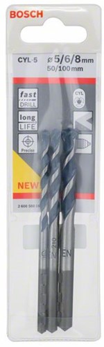 Bosch accessoires 3-delige betonborenset cyl-5 5; 6; 8 mm 3st - 2608588164