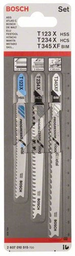 Bosch accessoires 3-delige decoupeerzaagbladenset t 123 x; t 234 x; t 345 xf 1st - 2607010515