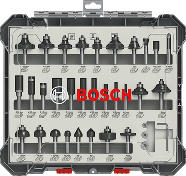 Bosch accessoires 30-delige gemengde freesset - schachtdiameter 6 mm - 2607017474
