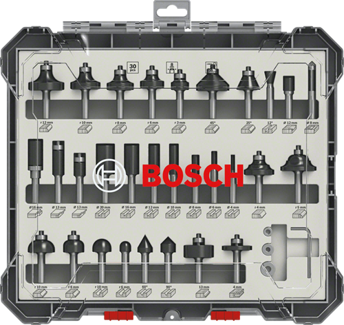 Load image into Gallery viewer, Bosch accessoires 30-delige gemengde freesset - schachtdiameter 6 mm - 2607017474
