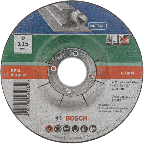 Load image into Gallery viewer, Bosch accessoires 5-delige doorslijpschijvenset gebogen voor metaal | 115 x 2,5 mm - 2609256332
