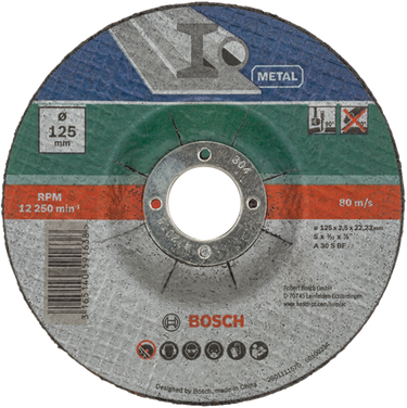 Bosch accessoires bosch slijpschijven set - voor metaal - 125 x 2,5 mm - gebogen - 5 stuks