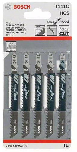 Load image into Gallery viewer, Bosch accessoires 5x basic voor hout decoupeerzaagblad t111c - 2608630033
