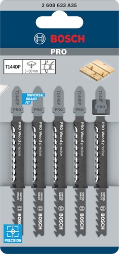 Load image into Gallery viewer, Bosch accessoires 5x precision voor hout decoupeerzaagblad t144dp - 2608633a35
