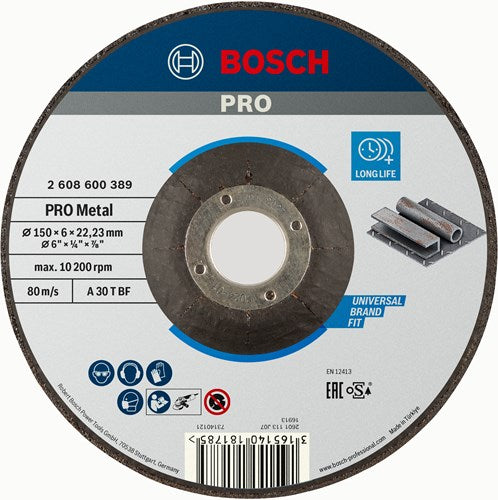 Load image into Gallery viewer, Bosch accessoires afbraamschijf | metaal | 150x6 mm | per 1 | 2608600389 - 2608600389
