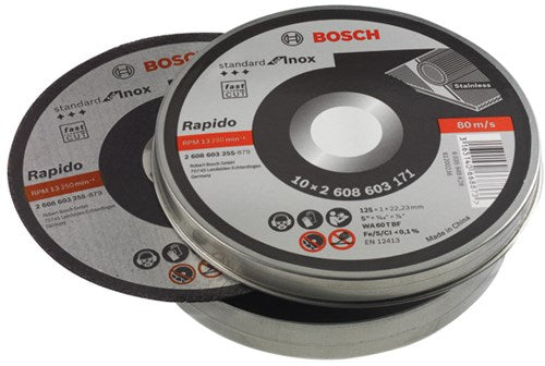 Load image into Gallery viewer, Bosch accessoires bosch doorslijpschijven metaal inox 125mm x 1 mm | per 10 - 2608603255
