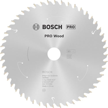 Bosch accessories 2608837687 hardmetaal-cirkelzaagblad 165 x 20 mm aantal tanden: 48 1 stuk(s)