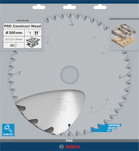 Load image into Gallery viewer, Bosch accessoires cirkelzaagblad construct wood 300 x 30 x 3,2 mm, 20 1st - 2608640690
