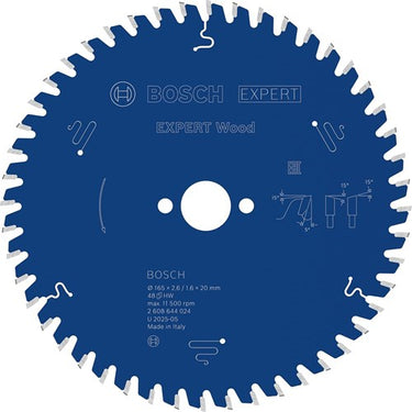Bosch accessoires bosch cirkelzaagblad expert voor hout 165x20 - 48 tanden