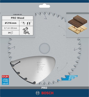 Bosch accessoires cirkelzaagblad optiline wood | 216 x 30 x 2,0 mm | 24t | 1 stuk - 2608640431