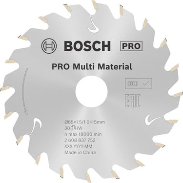 Bosch accessoires bosch pro multi material accuzaagblad voor cirkelzagen 85 x 1,5 x...
