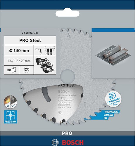 Load image into Gallery viewer, Bosch accessoires cirkelzaagblad | standard for steel | 140 mm | t30 2608837747
