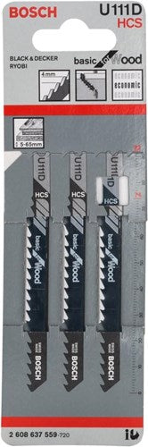 Bosch accessoires decoupeerzaagblad u 111 d basic for wood 3st - 2608637559
