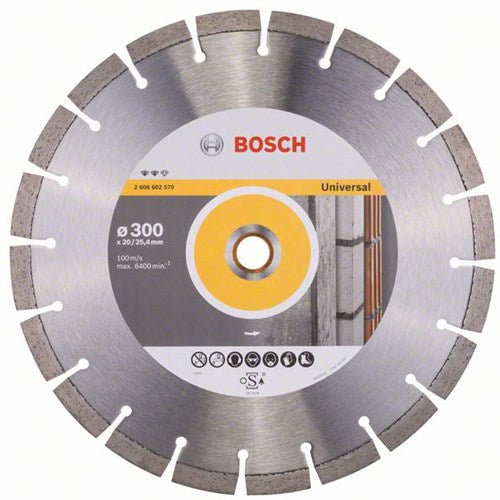 Bosch accessoires diamantdoorslijpschijf expert for universal 300 x 20,00+25,40 x 2,8 x 12 mm 1st | op=op - 2608602570